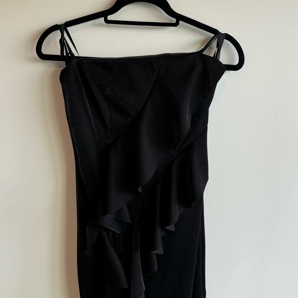 NWT Jay Godfrey Black Steele Shimmer Crepe Strapless Gown Size 6 - Picture 7 of 15
